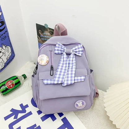Kawaii Bow Backpack 🎀 | Cute & Spacious Nylon School Bag for Kids 🌟 | Perfect for School & Outdoor Adventures 🏞️