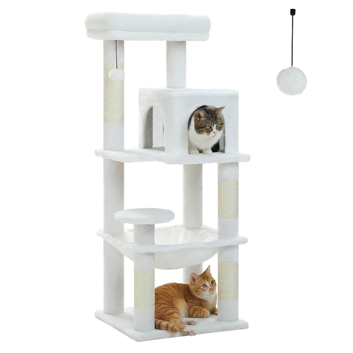 Five Level Cat Tree For Indoor Cats With Metal Frame And Cozy Big Top Perch, Adorable Hammock Condo 😺🐾