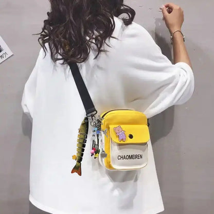 Playful Plastic Fish Keychain 🐟 Multi Jointed Backpack Charm Gift