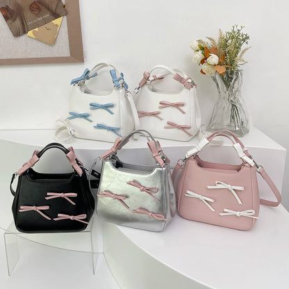 Kawaii Sweet Bow Mini Crossbody Bag 🎀✨ | Trendy PU Leather Tote for Girls | Aesthetic Clutch Handbag 💖