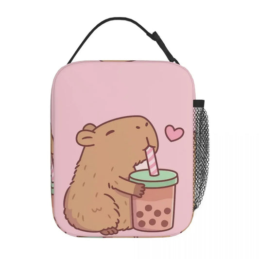 Kawaii Capybara Foam Tea Cooler Bag 🐾💕 - Insulated Lunch Box for Travel & Picnics! 🍱✨