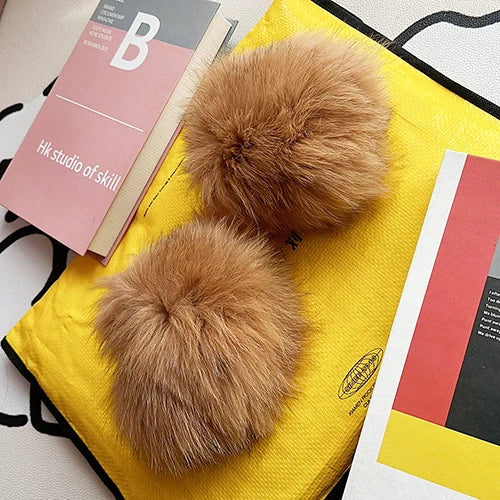 Fox Fur Cuff Arm Warmer For Women Real Fur Wristband Glove 🧣 Soft Cute Style