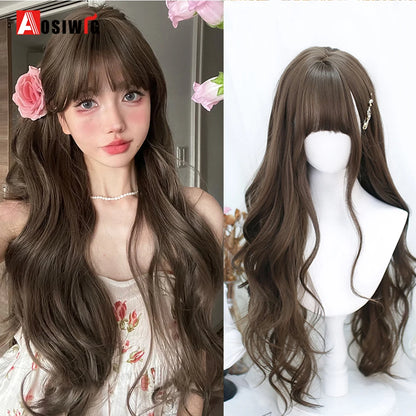 Kawaii Black & Blue Long Straight Lolita Wig 💖✨ Perfect for Cosplay & Parties! 🎉🎀