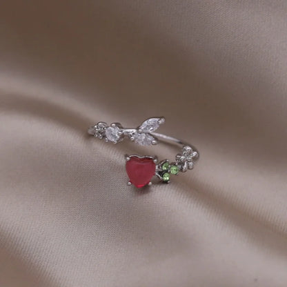 Kawaii Love Crystal Ring 💖✨ - 14K Gold Plated Heart Design for Elegant Daily Wear! 🌟💍