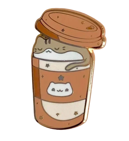 ✨ Kawaii Celestial Cat Cafe Enamel Pin 🌙 - Whimsical Accessory for Playful Styles! 🐾