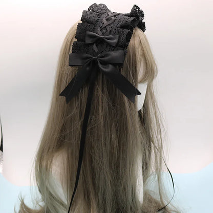 Pastel Bowknot Lace Flower Hair Band Cosplay Accessory Handmade Wholesale 🎀💖