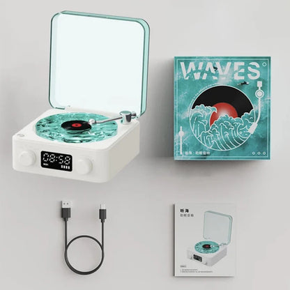 Kawaii Retro Vinyl Record Player 🎶✨ | Bluetooth Speaker with White Noise & RGB Light Magic 🌈💖