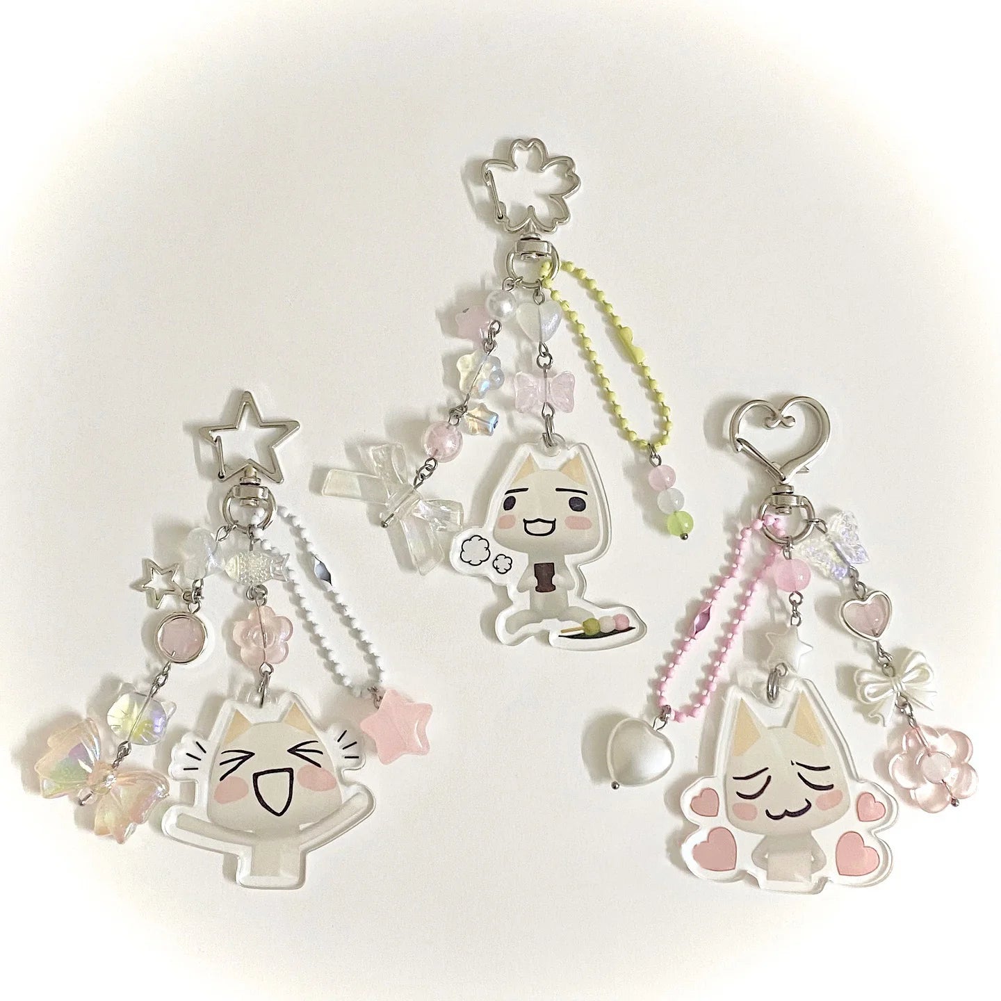 Toro Inoue Keychains Beaded Metal Charms With Lobster Clasp Y2K Fun 🎀