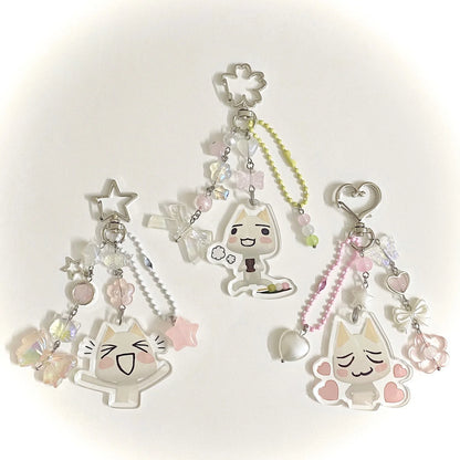 Toro Inoue Keychains Beaded Metal Charms With Lobster Clasp Y2K Fun 🎀