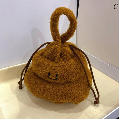 Kawaii Plush Poop Handbag 🎉✨ - Adorable Drawstring Wrist Bag for Fun Outings & Parties! 👜💖