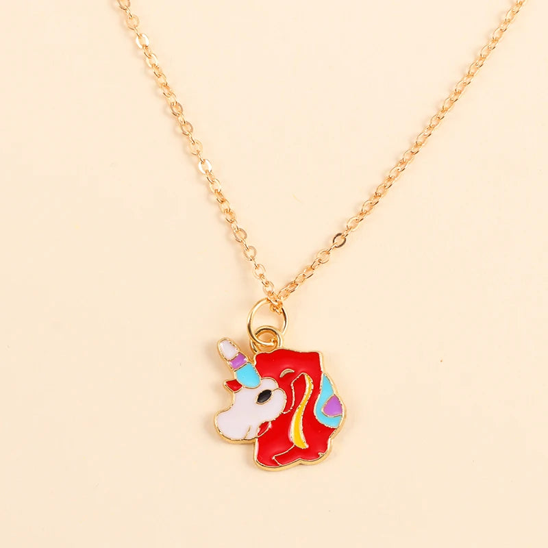 Kawaii Rainbow Unicorn Pendant Necklace 🌈✨ - Adorable Choker for Girls & Women 🎀 - Perfect Birthday Gift! 🎁