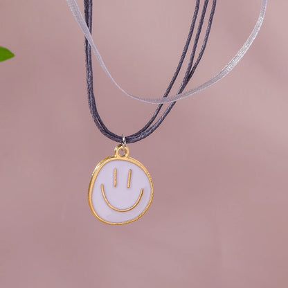 Kawaii Irregular Round Smile Face Necklace 🌈✨ - Perfect Gift for BFFs & Kids! 🎁💖