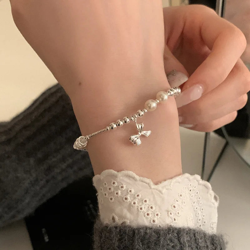 ✨ Kawaii Butterfly Charm Bracelet 🌸 - 925 Silver Bead Design for Girls 🎀 | Perfect Gift & Dropshipping!
