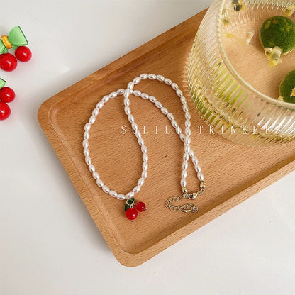 🍒 Adorable Cherry Charm Choker Necklace 🌸✨ - Perfect for Parties & Gifts! 🎁💖