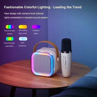 Kawaii K12 Bluetooth Karaoke Speaker 🎤✨ | Portable Mini Wireless Audio with Microphone for Family Fun & Singing Parties! 🎶💖