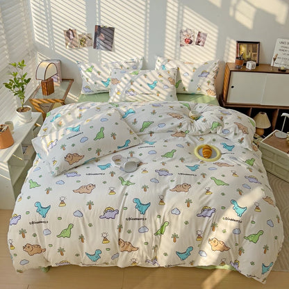 Kawaii Bear & Strawberry Duvet Cover Set 🍓🧸✨ - Perfect for Kids' Rooms!