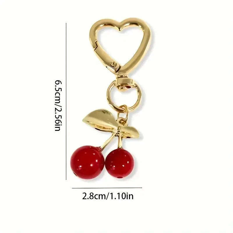 Cherry Blossom Heart Bag Charm With Lobster Clasp Cute Gift For Women 💖🌸