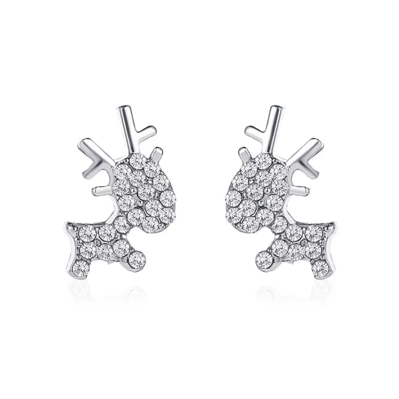Deer Stud Earrings Cute Antler Charm CZ Crystal Gift For Girls Women 🎀🦌✨