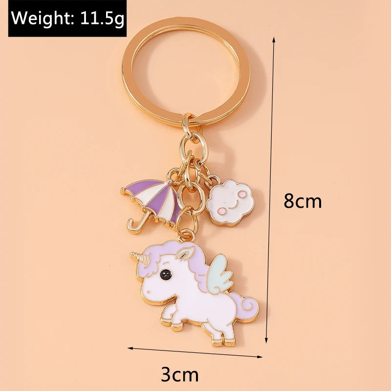 Kawaii Unicorn Horse Enamel Keychain 🦄✨ | Cute Metal Key Ring Pendant for Women & Girls | Perfect DIY Gift for Handbags & Car Keys 🎁💕