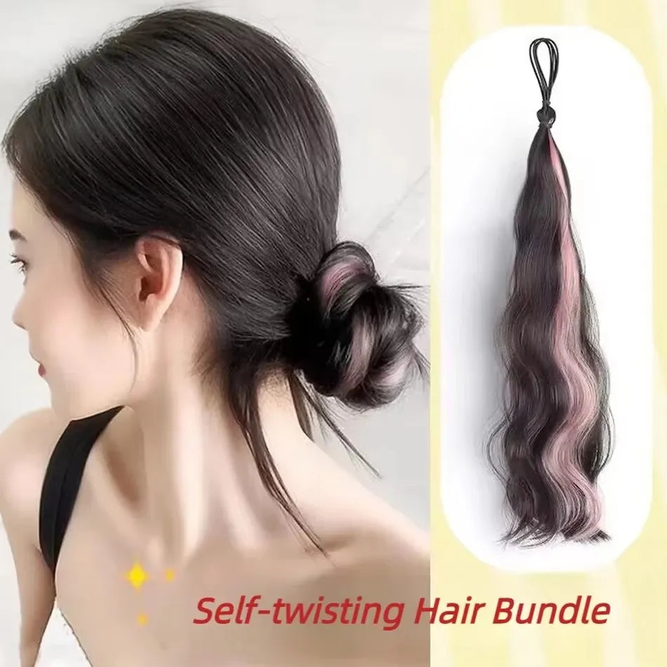 Kawaii 50cm Fluffy Self-Winding Bun Hair Accessory 🌟🎀
