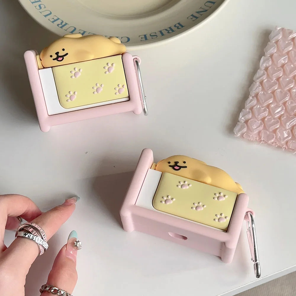 Kawaii Silicone Dog Earphone Case 🐾🎧 - Cute & Shockproof for AirPods Pro 1/2/3/4 with Keyring
