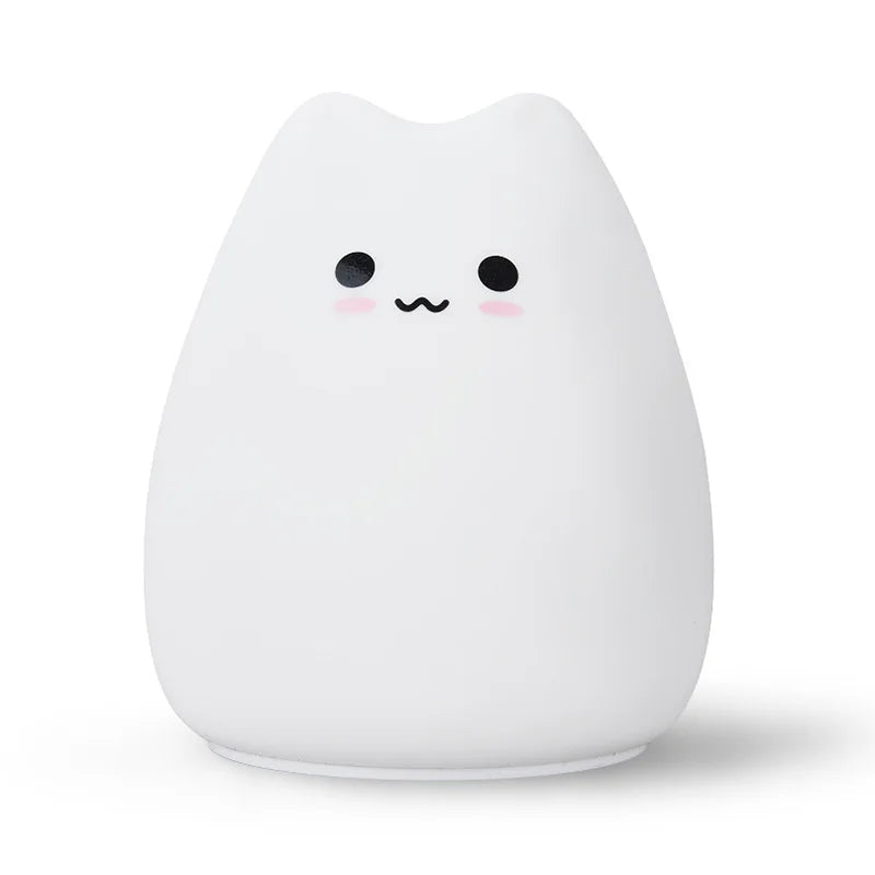 Whimsical Kawaii Cat Color-Changing Night Lamp 🌈✨ - Adorable Bedside Buddy for Dreamy Nights! 🐾💖