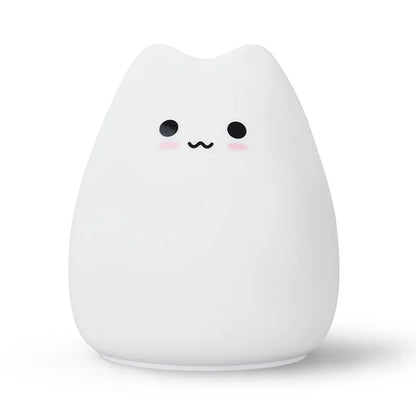 Whimsical Kawaii Cat Color-Changing Night Lamp 🌈✨ - Adorable Bedside Buddy for Dreamy Nights! 🐾💖