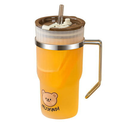 Kawaii 650ML Leak-Proof Coffee Mug ☕✨ - Adorable Portable Tumbler for Travel & Sports! 🌈💧