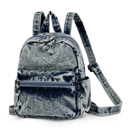 Kawaii Cowboy Zipper Backpack 🎒✨ | Soft Handle & Air Cushion Comfort | Large Capacity Denim Bag for Casual Adventures 💖🌟
