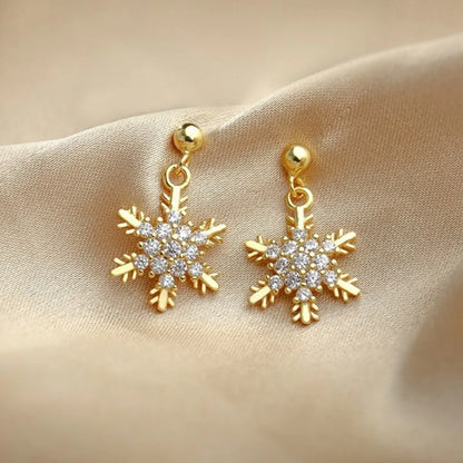 Red Bow Snowflake Drop Earrings For Women Christmas Gift Adorable Jewelry 🎀❄️