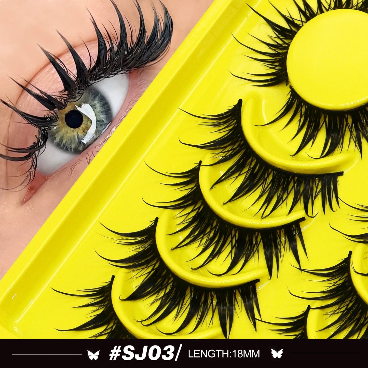 Cat Eye Lashes Manga Style 3D Faux Mink Lashes Winged Wispy Cross Natural Elongated Look 😺✨