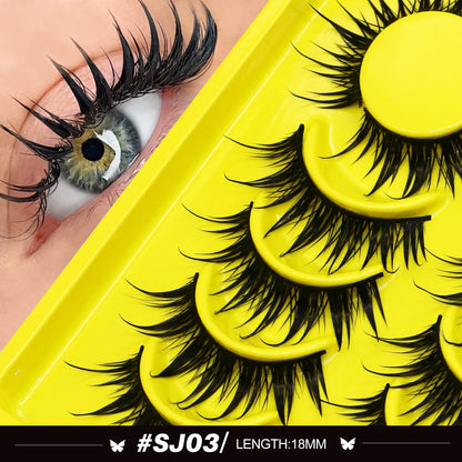 Cat Eye Lashes Manga Style 3D Faux Mink Lashes Winged Wispy Cross Natural Elongated Look 😺✨