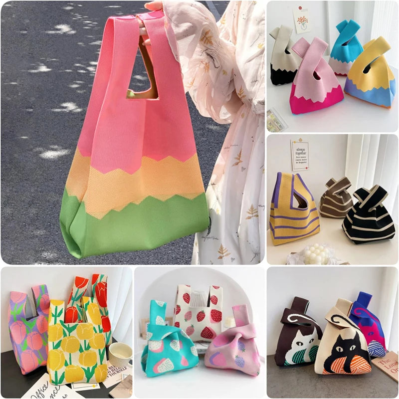 ✨ Cute & Cozy Mini Knot Bag 👜 - Handmade Chic Knitted Tote for Every Occasion! 🌼