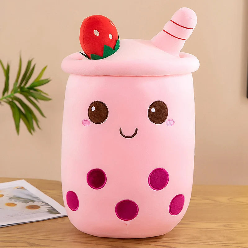 Bubble Tea Buddy ☕️🧸 Plushie - Cute Room Decor & Soft Hug Cushion 🎁✨ - Pixie Quill