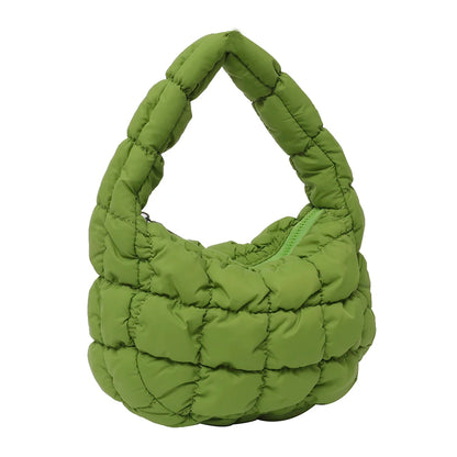 Kawaii Cloudy Pleated Mini Tote Bag 🌥️✨ | Quilted Dumpling Handbag for Stylish Women 💖👜