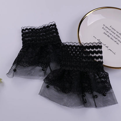 Fairy Wrist Cuffs Set With Detachable Sleeves Lace Half Finger Gloves Winter ❄️