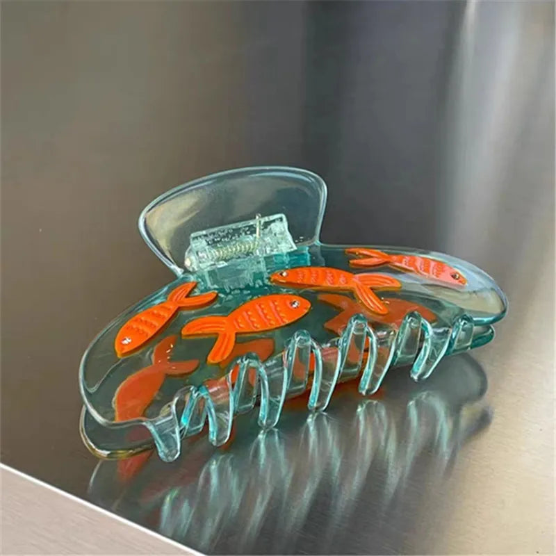 Ocean Friends Hair Claw Clip Acetate Dolphin Seahorse Jellyfish Clip For Women 🐬