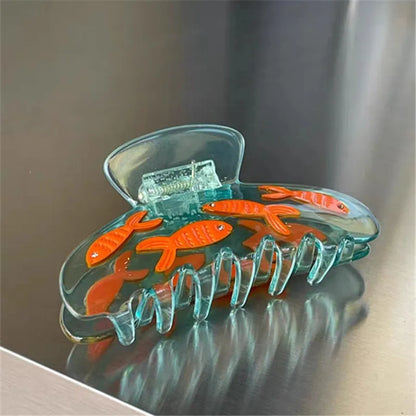 Ocean Friends Hair Claw Clip Acetate Dolphin Seahorse Jellyfish Clip For Women 🐬