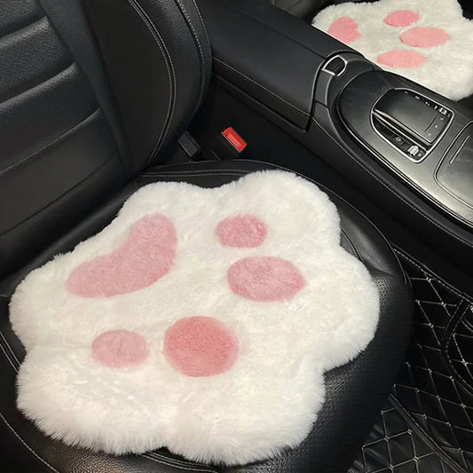 Kawaii Cat Paw Plush Car Seat Cushion 🐾✨ | Cozy Heating Comfort for All Seasons! 🐱❤️