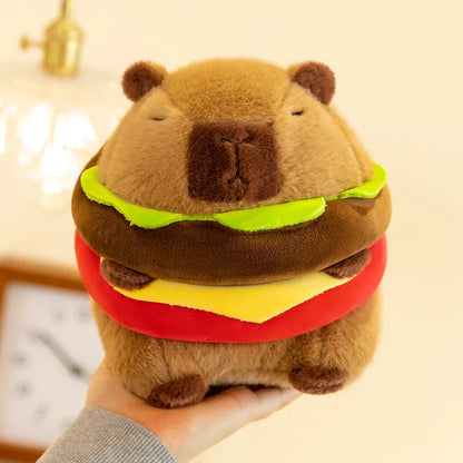 🌟🍔 Super Cuddly Hamburger Capybara Plush - Perfect Snuggle Buddy for Kids' Joyful Moments! 🎈🐾 - Pixie Quill