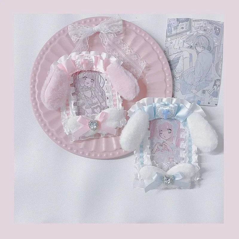 Pink Plush Card Holder With Angel Wings 💗🪽 Ita Bag Charm Photo Case