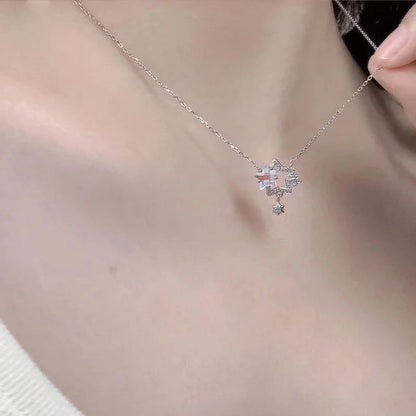 ✨ Kawaii Starry Zircon Pendant Necklace 🌟 | Cute Beaded Chain for Y2K Girls | Trendy Hip Hop Aesthetic Jewelry 🎀 | Perfect Gift for Moms & Besties! 💖