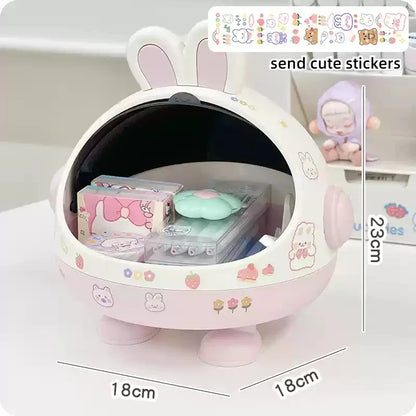 Adorable Bunny Desk Organizer - Kawaii Storage Box for Hair Accessories & Stationery 🐇✨