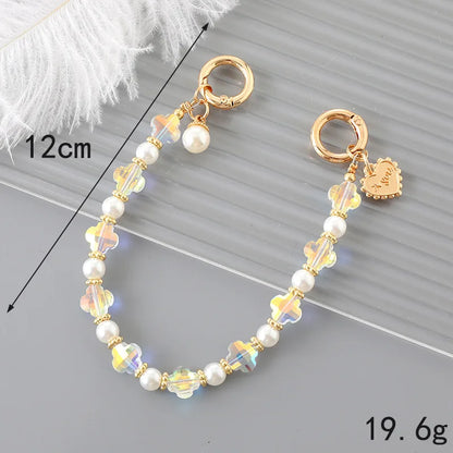 Pastel Pearl Phone Strap Charm Bracelet For Handheld Style 📱✨💎