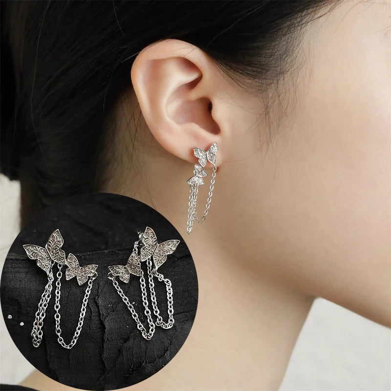 Kawaii Bow Knot Earrings ✨ |  925 Sterling Silver Tassel Jewelry for Women 💖 | Perfect Gift for Her 🎁