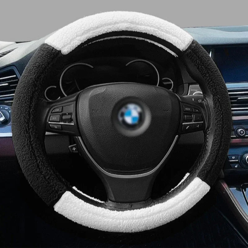 Kawaii Plush Steering Wheel Cover for Cozy Winter Drives ❄️💖 Cute & Anti-Slip Car Accessory