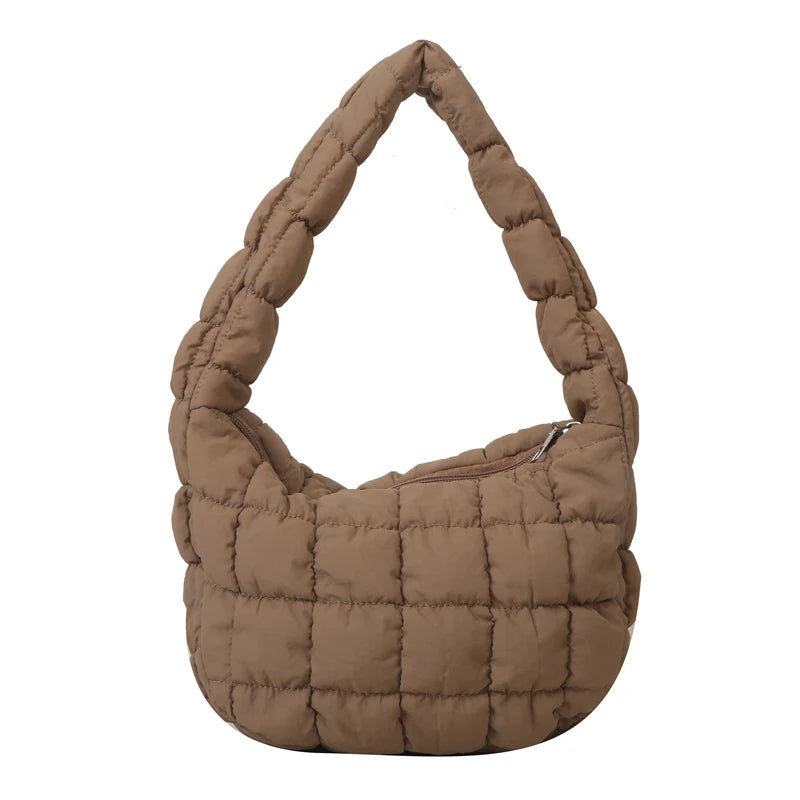 Diamond Embroidery Puffer Messenger Bag For Women Winter Handbag 👜❄️✨