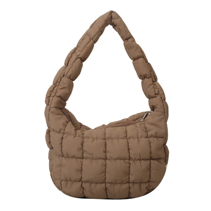 Diamond Embroidery Puffer Messenger Bag For Women Winter Handbag 👜❄️✨
