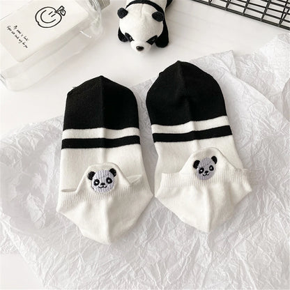 Panda Palooza 🐼✨ Adorable Embroidered Ankle Socks for Fun-Loving Feet!