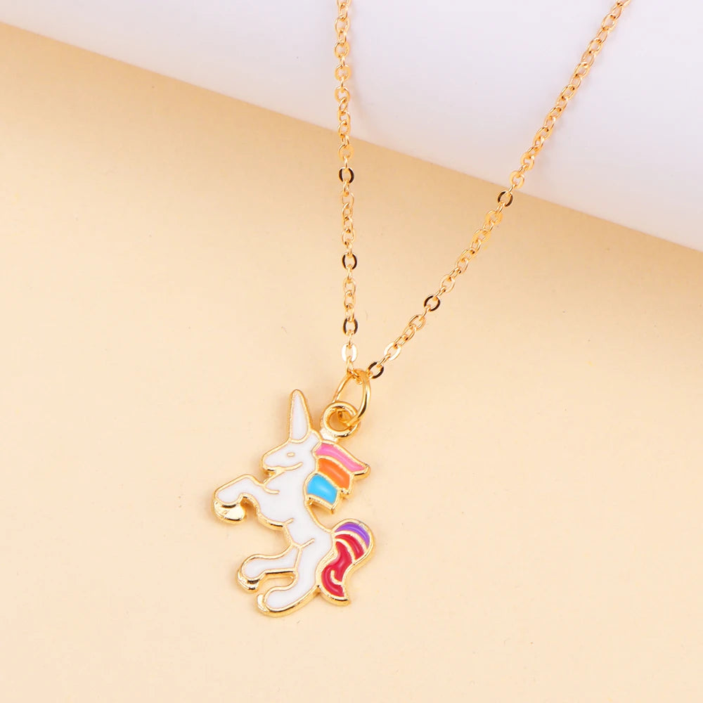 Kawaii Rainbow Unicorn Pendant Necklace 🌈✨ - Adorable Choker for Girls & Women 🎀 - Perfect Birthday Gift! 🎁